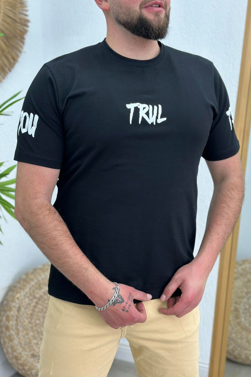 TRUL COTTON MEN T-SHIRT BLACK/ E ZEZE - 1