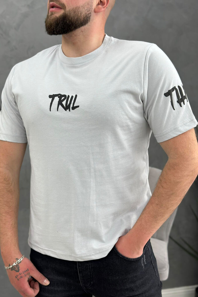 TRUL COTTON MEN T-SHIRT LIGHT GREY/GZ - 1