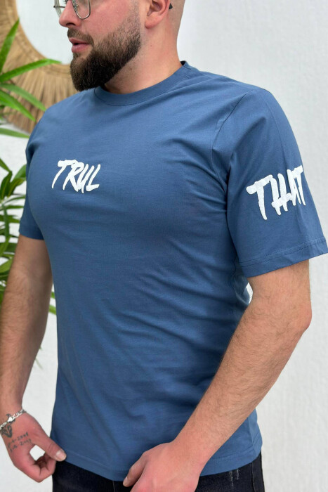 TRUL COTTON MEN T-SHIRT LIGHTBLUE/BZ - 3