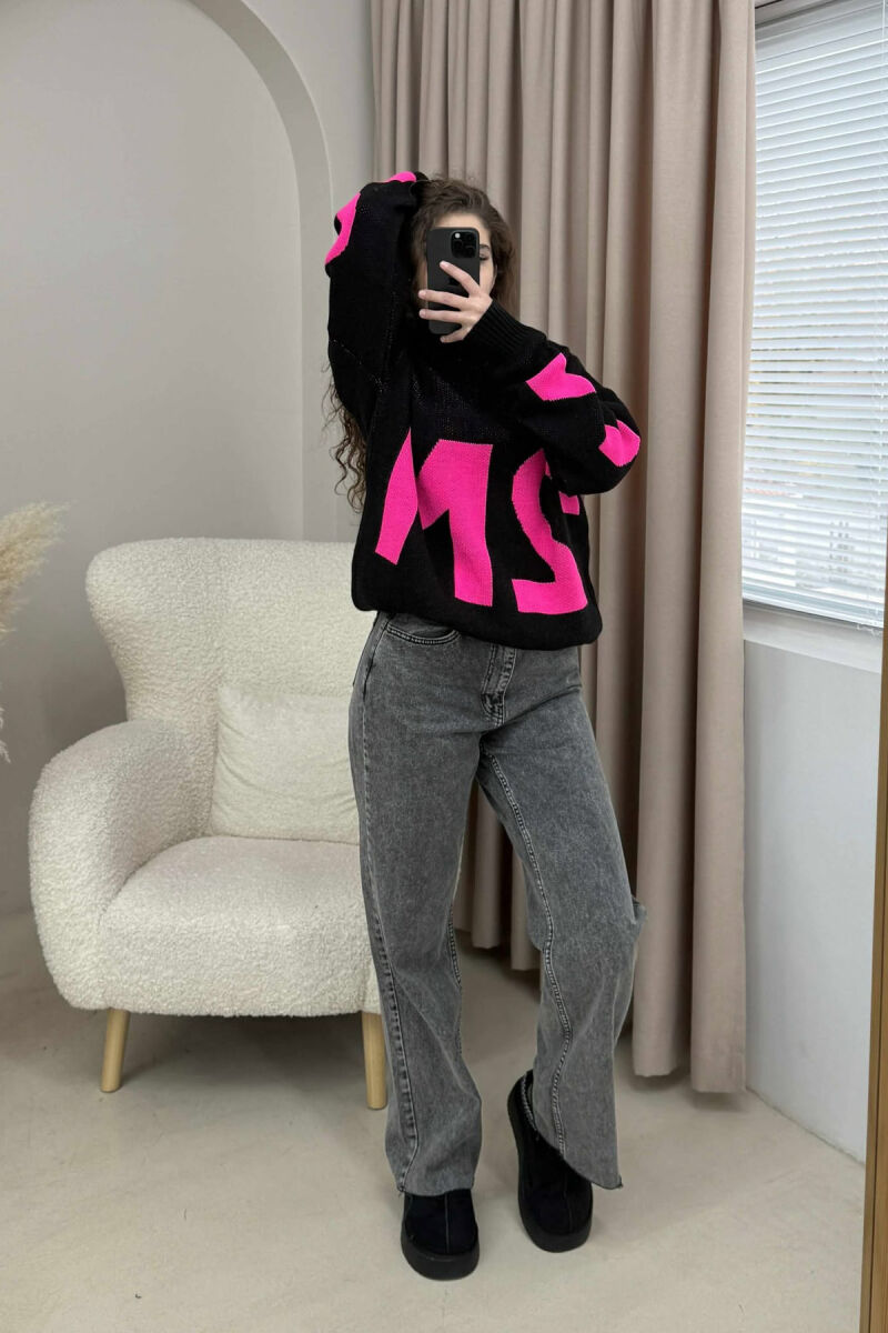 TURTLE NECK 2M WRITTING WOMEN SWEATER BLACK/ E ZEZE - 1