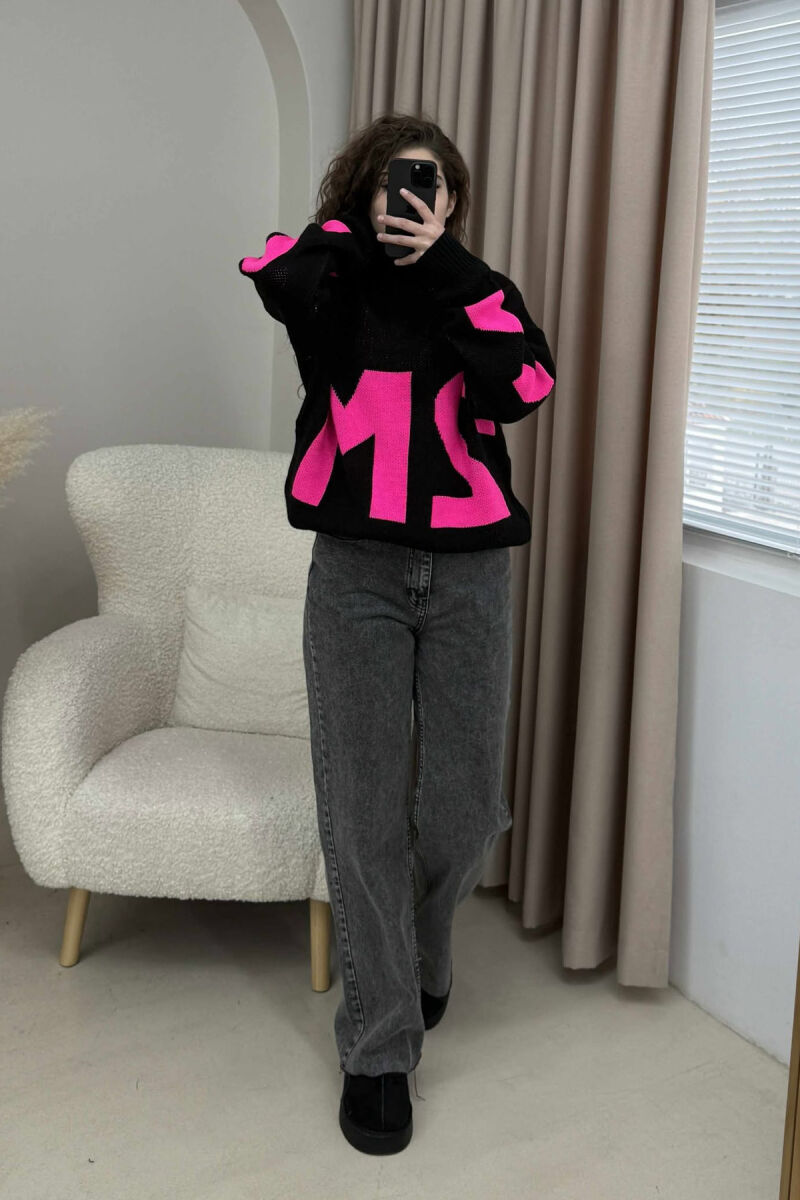 TURTLE NECK 2M WRITTING WOMEN SWEATER BLACK/ E ZEZE - 2