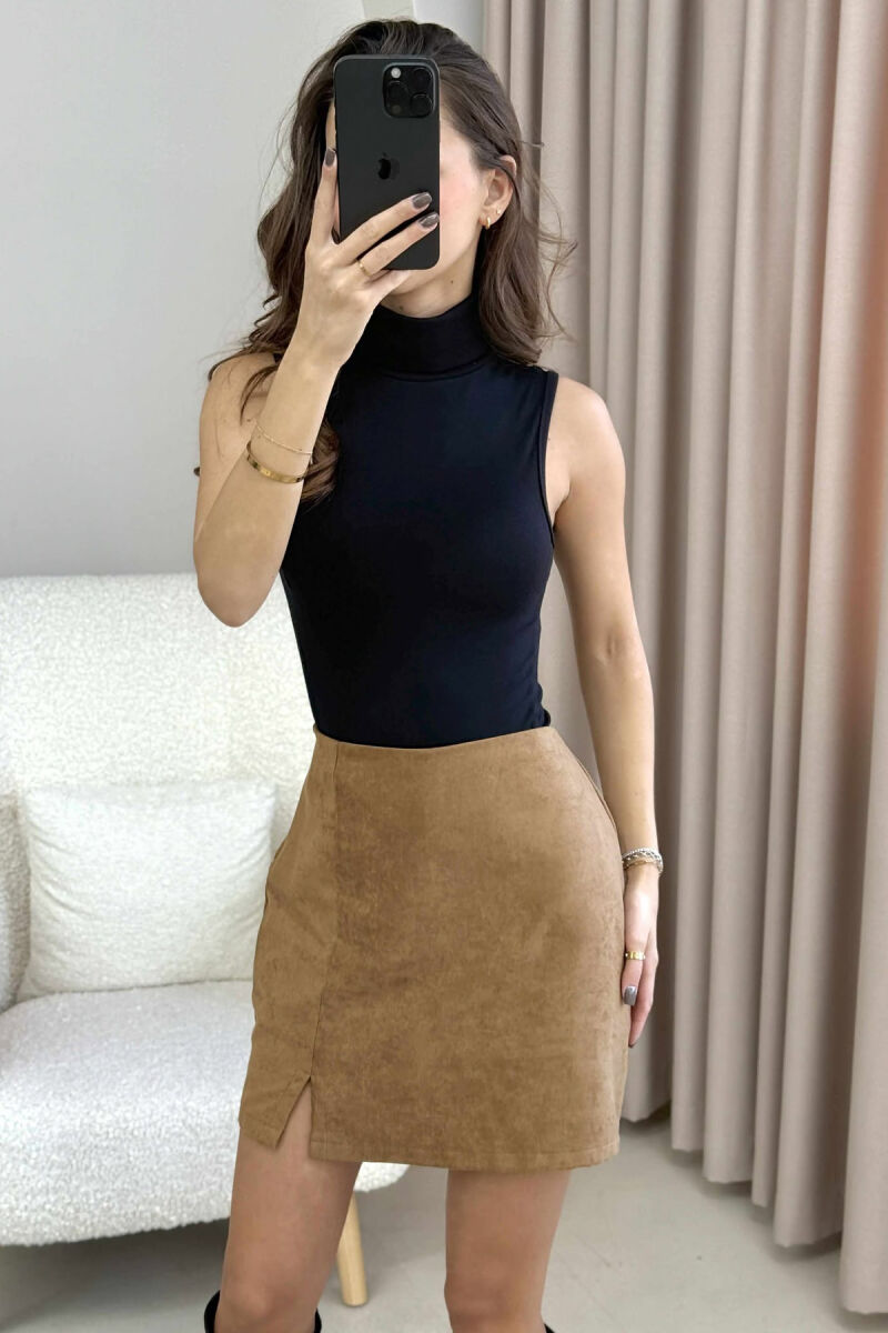 TURTLE NECK SLEEVELESS ONE COLOR WOMEN BODY BLACK/ E ZEZE - 4