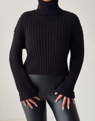 TURTLE NECK WOMEN SWEATER BLACK/ E ZEZE 