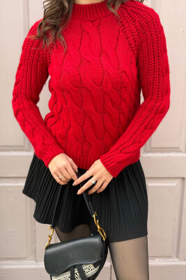 TURTLENECK ONE COLOR SIMPLE WOMAN SWEATER RED/E KUQE 