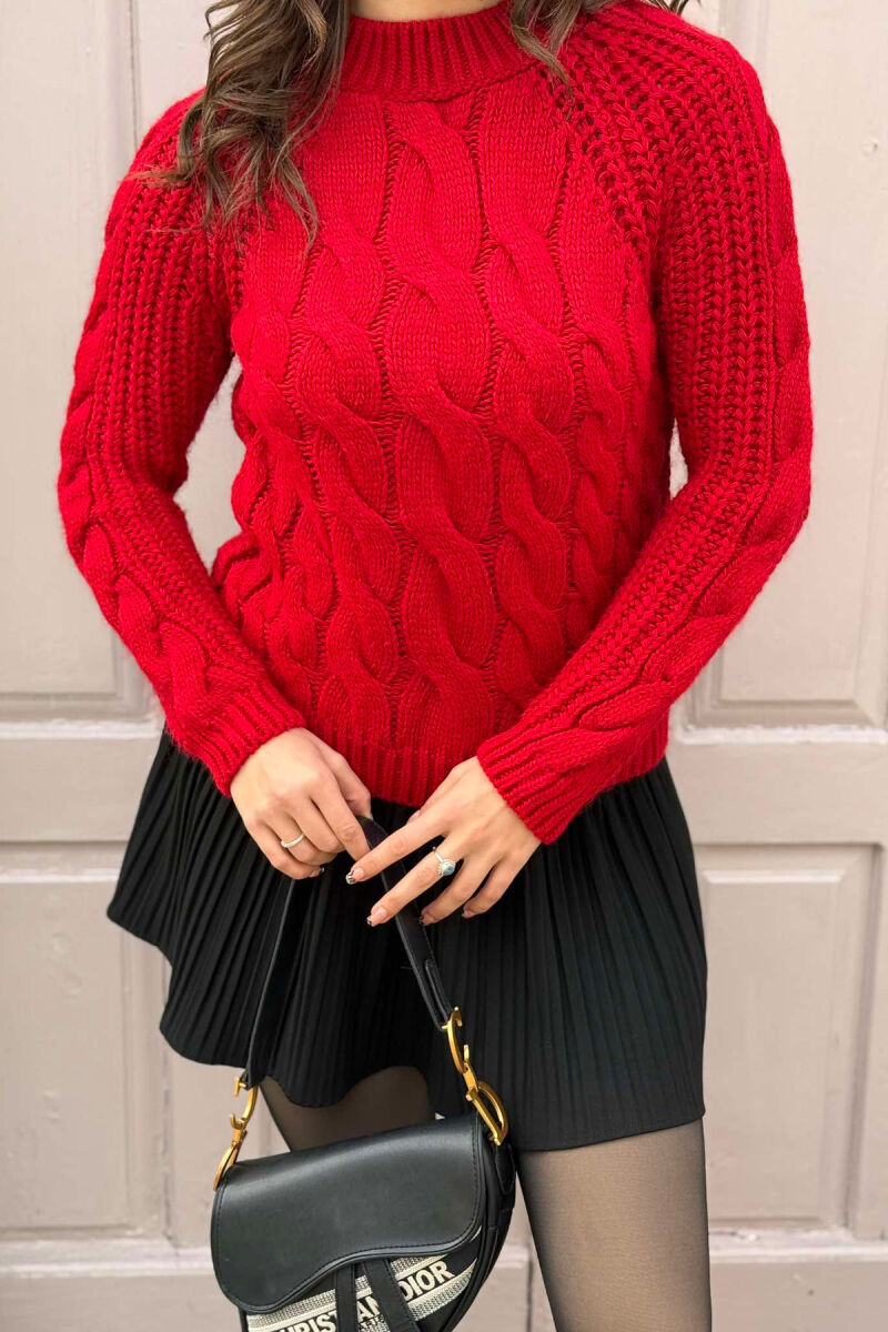 TURTLENECK ONE COLOR SIMPLE WOMAN SWEATER RED/E KUQE - 1