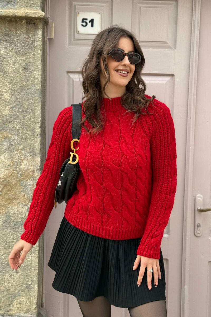 TURTLENECK ONE COLOR SIMPLE WOMAN SWEATER RED/E KUQE - 2