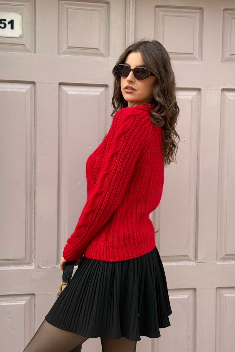 TURTLENECK ONE COLOR SIMPLE WOMAN SWEATER RED/E KUQE - 3