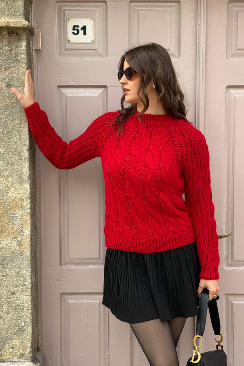 TURTLENECK ONE COLOR SIMPLE WOMAN SWEATER RED/E KUQE - 4