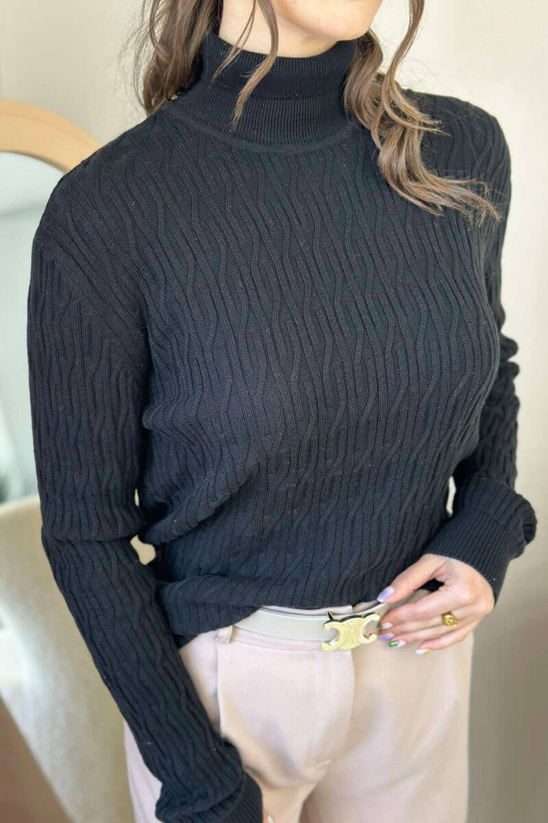 TURTLENECK SWEATER FOR WOMEN BLACK/ E ZEZE - 4