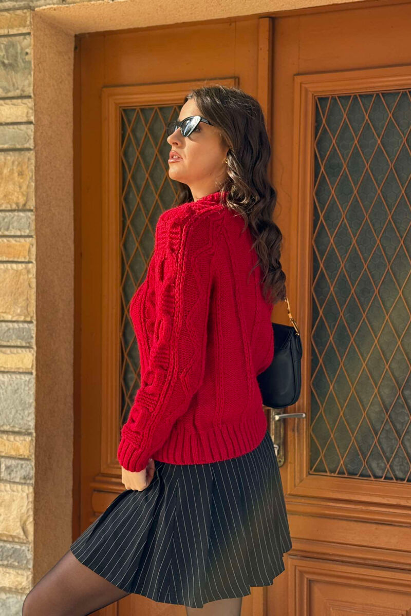 TURTTLE NECK DESIGN WOMAN SWEATER RED/E KUQE - 4