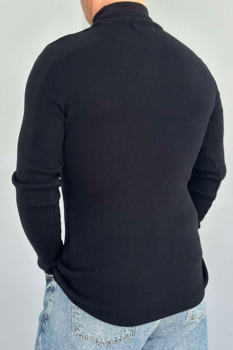 TURTTLE NECK ONE COLOR MEN SWEATER BLACK/ E ZEZE - 3