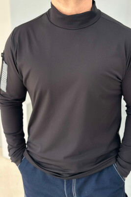 TURTTLE NECK ONE COLOR MEN SWEATSHIRT BLACK/ E ZEZE 