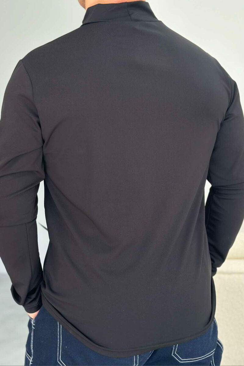 TURTTLE NECK ONE COLOR MEN SWEATSHIRT BLACK/ E ZEZE - 3