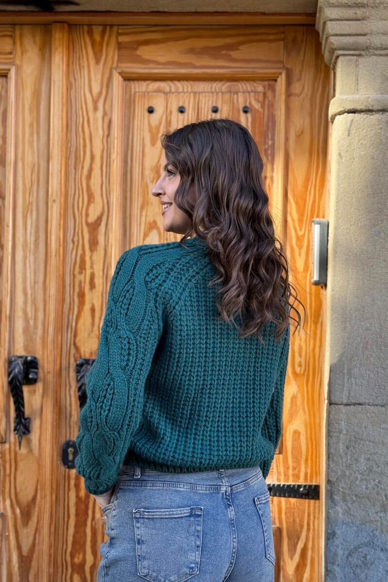 TURTTLE NECK ONE COLOR WOMAN SWEATER GREEN/JESHILE - 2