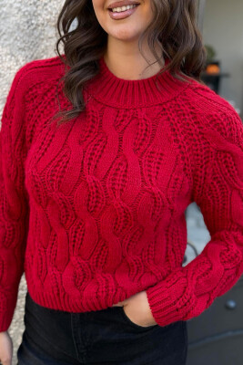 TURTTLE NECK ONE COLOR WOMAN SWEATER RED/E KUQE 