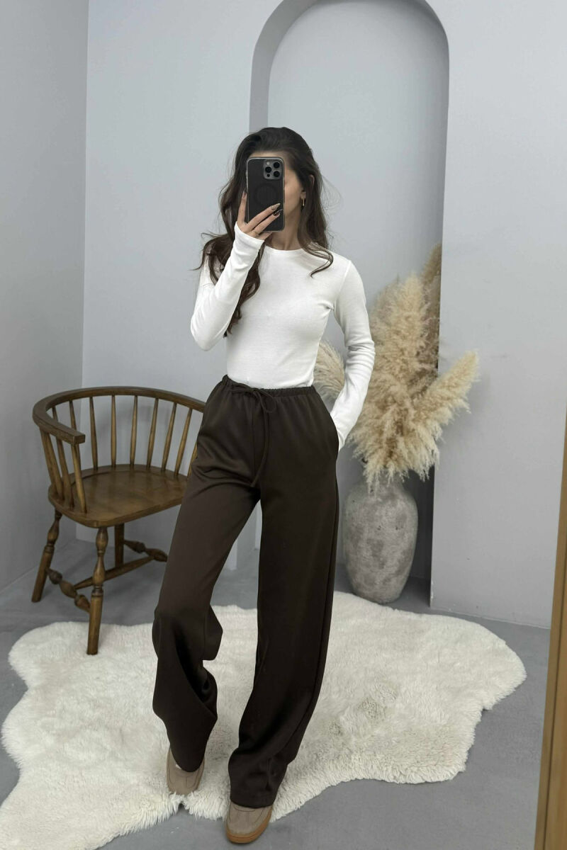 TUTA NJE NGJYRESHE ME BEL ELASTIK PER FEMRA NE NGJYRE KAFE - 4