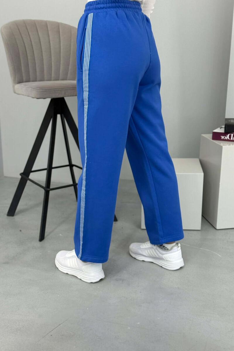 TUTA NJË NGJYRËSHE ME PUSH DHE VIJA PËR FEMRA NË NGJYRË BLU - 4