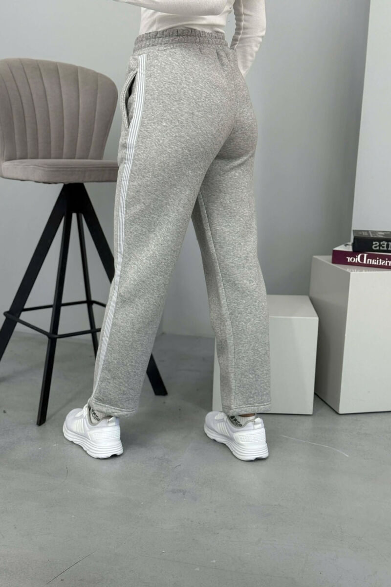 TUTA NJË NGJYRËSHE ME PUSH DHE VIJA PËR FEMRA NË NGJYRË GRI TË ZBARDHUR - 5