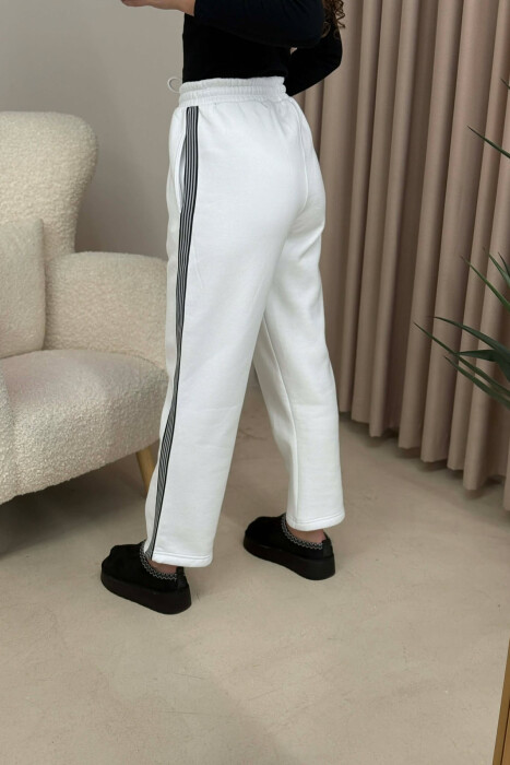 TUTA NJË NGJYRËSHE ME PUSH DHE VIJA PËR FEMRA NË NGJYRË TË BARDHË - 5