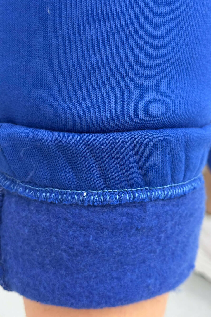 TUTA NJË NGJYRËSHE ME PUSH PËR FEMRA NË NGJYRË BLU - 5