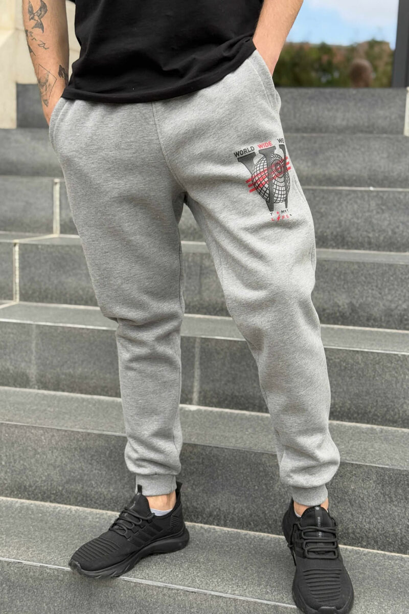 TUTA NJË NGJYRËSHE ME PUSH PËR MESHKUJ NË NGJYRËN GRI - 3