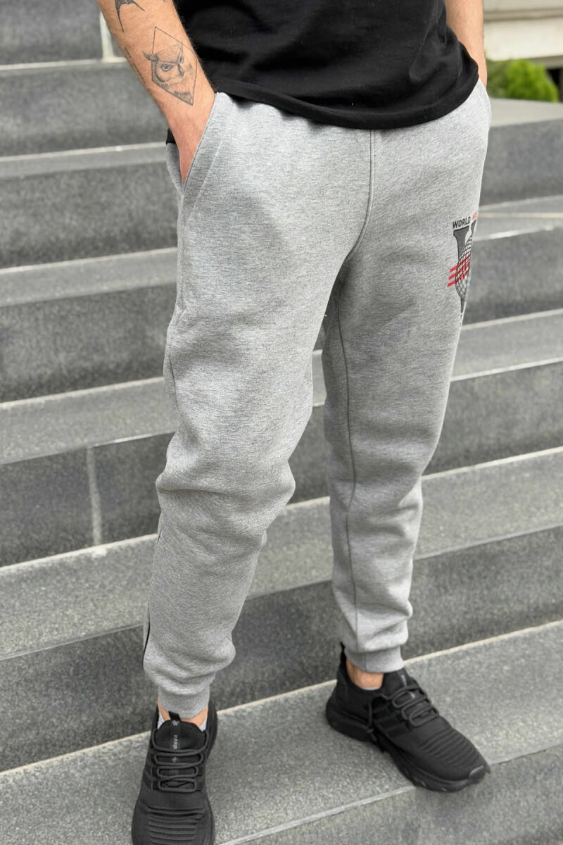 TUTA NJË NGJYRËSHE ME PUSH PËR MESHKUJ NË NGJYRËN GRI - 2