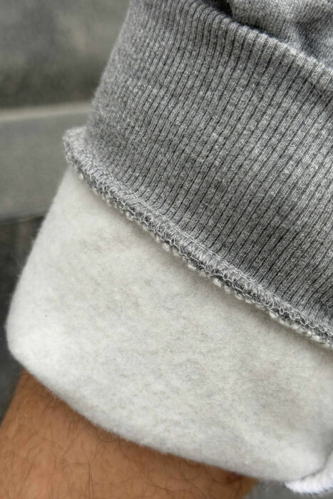 TUTA NJË NGJYRËSHE ME PUSH PËR MESHKUJ NË NGJYRËN GRI - 5