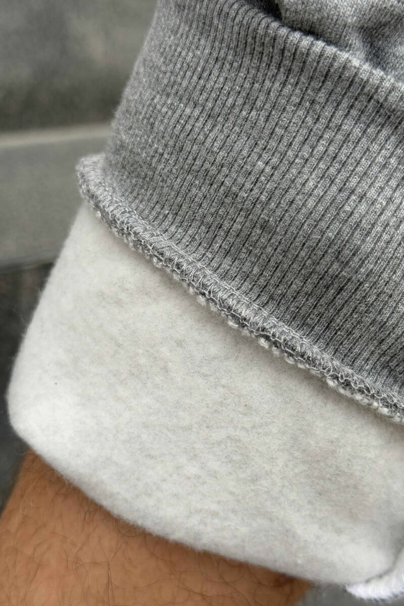 TUTA NJË NGJYRËSHE ME PUSH PËR MESHKUJ NË NGJYRËN GRI - 5