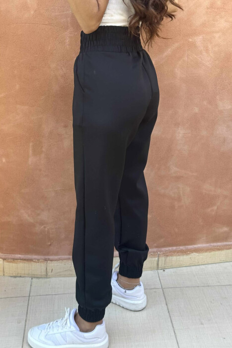 TUTA NJËNGJYRËSHE ELASTIKE NË BELI PËR FEMRA NË NGJYRËN E ZEZË - 3