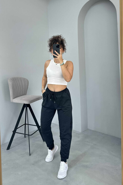 TUTA TË THJESHTA ME LOGO PËR FEMRA NË NGJYRËN GRI E ERRËT - 3