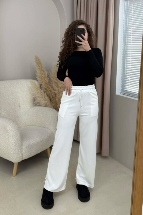 TUTA TË THJESHTA NJË NGJYRËSHE ELASTIKE PËR FEMRA NË NGJYRË TË BARDHË - KLAUDIO FASHION