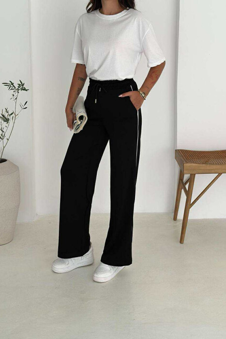 TUTA TË THJESHTA NJË NGJYRËSHE ELASTIKE PËR FEMRA NË NGJYRË TË ZEZË - 3