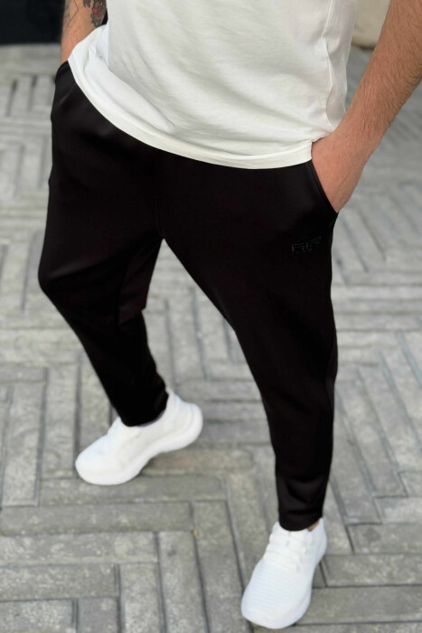 TUTA TË THJESHTA NJË NGJYRËSHE ELASTIKE PËR MESHKUJ NË NGJYRË TË ZEZË - 3