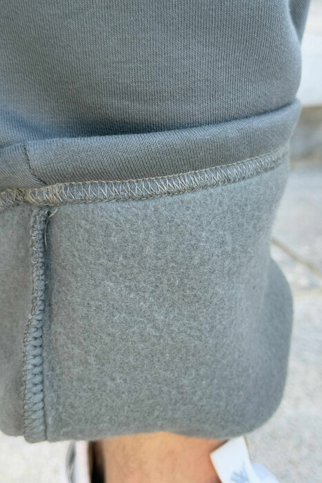 TUTA TË THJESHTA NJË NGJYRËSHE ME PUSH PËR MESHKUJ NË NGJYRËN GRI TË ERRËT - 5