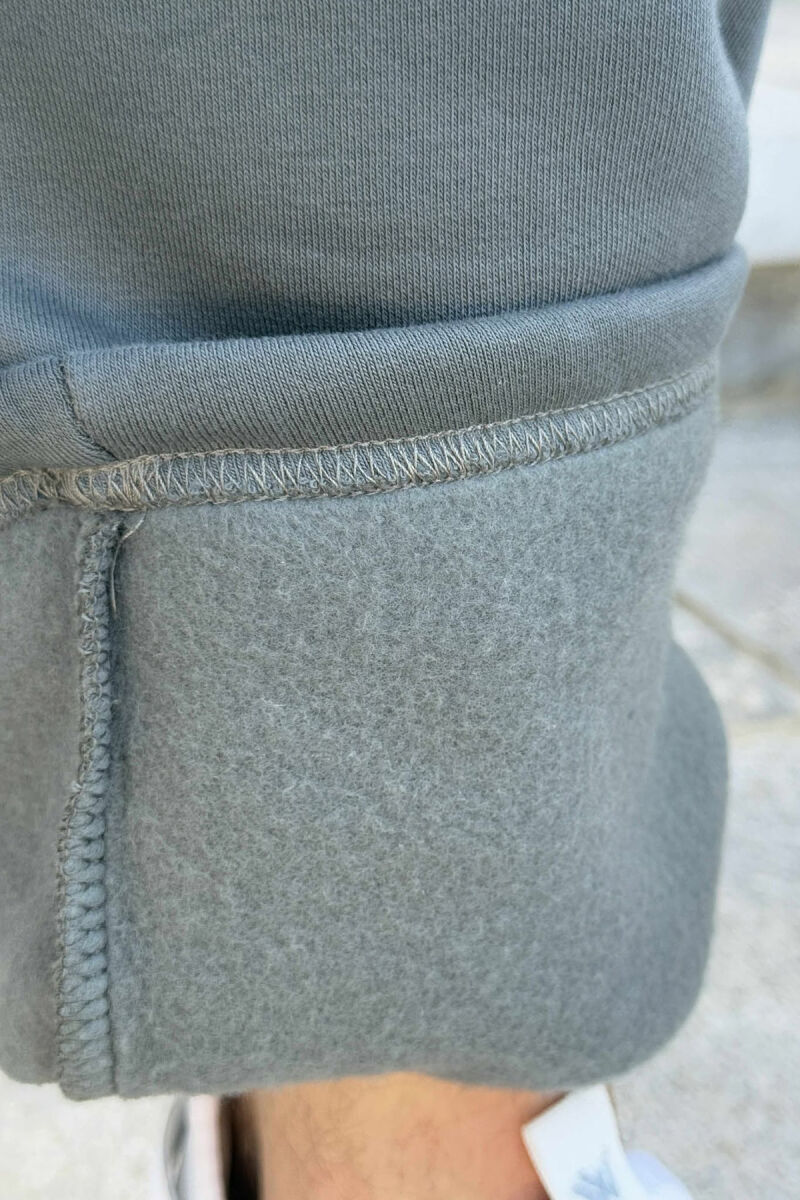 TUTA TË THJESHTA NJË NGJYRËSHE ME PUSH PËR MESHKUJ NË NGJYRËN GRI TË ERRËT - 5