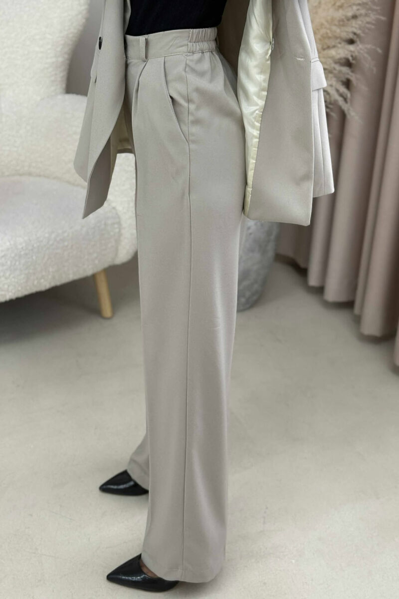 TWO BUTTONS JACKET+TROUSERS CLASSIC WOMEN SET BEIGE/BEZHE - 4