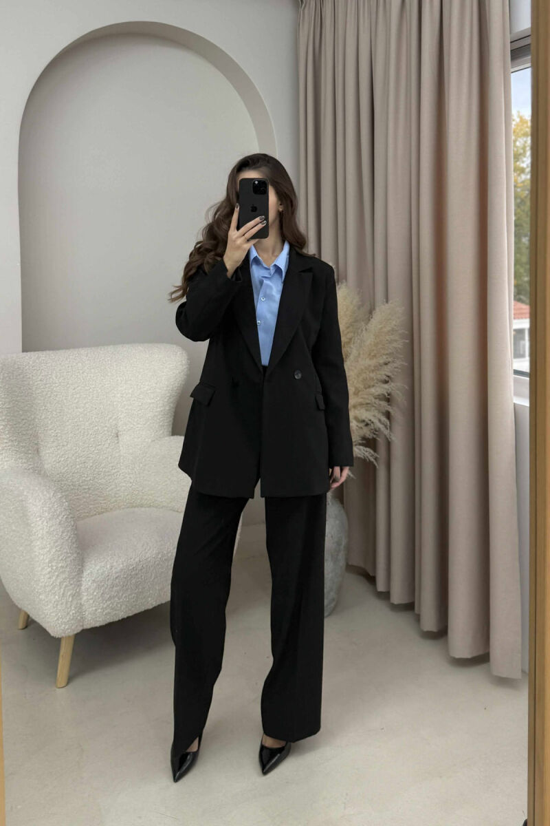 TWO BUTTONS JACKET+TROUSERS CLASSIC WOMEN SET BLACK/ E ZEZE - 2