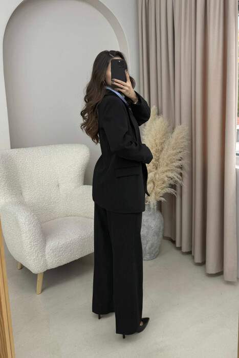 TWO BUTTONS JACKET+TROUSERS CLASSIC WOMEN SET BLACK/ E ZEZE - 4