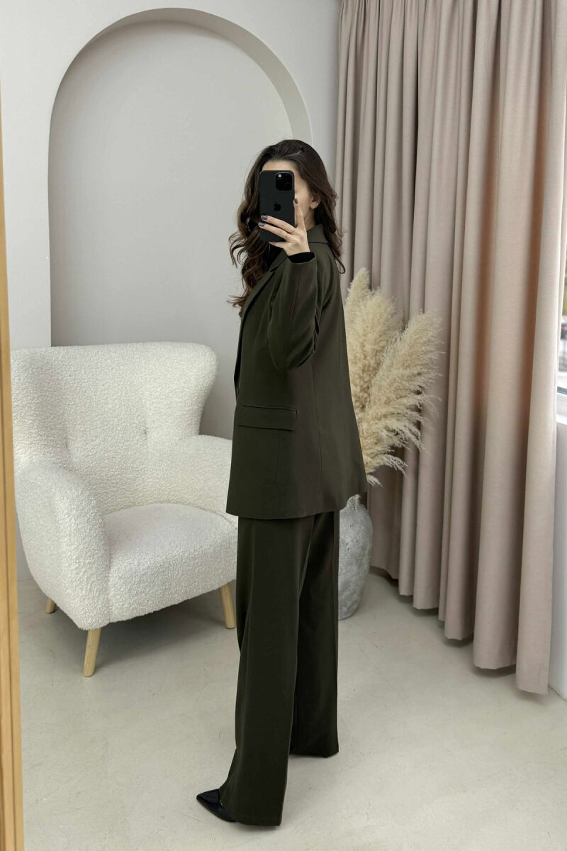 TWO BUTTONS JACKET+TROUSERS CLASSIC WOMEN SET DARK GREEN/JEE - 5