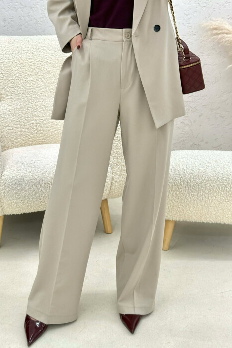 TWO BUTTONS JACKET+TROUSERS CLASSIC WOMEN SET LIGHT BEIGE/BZHZB - 4