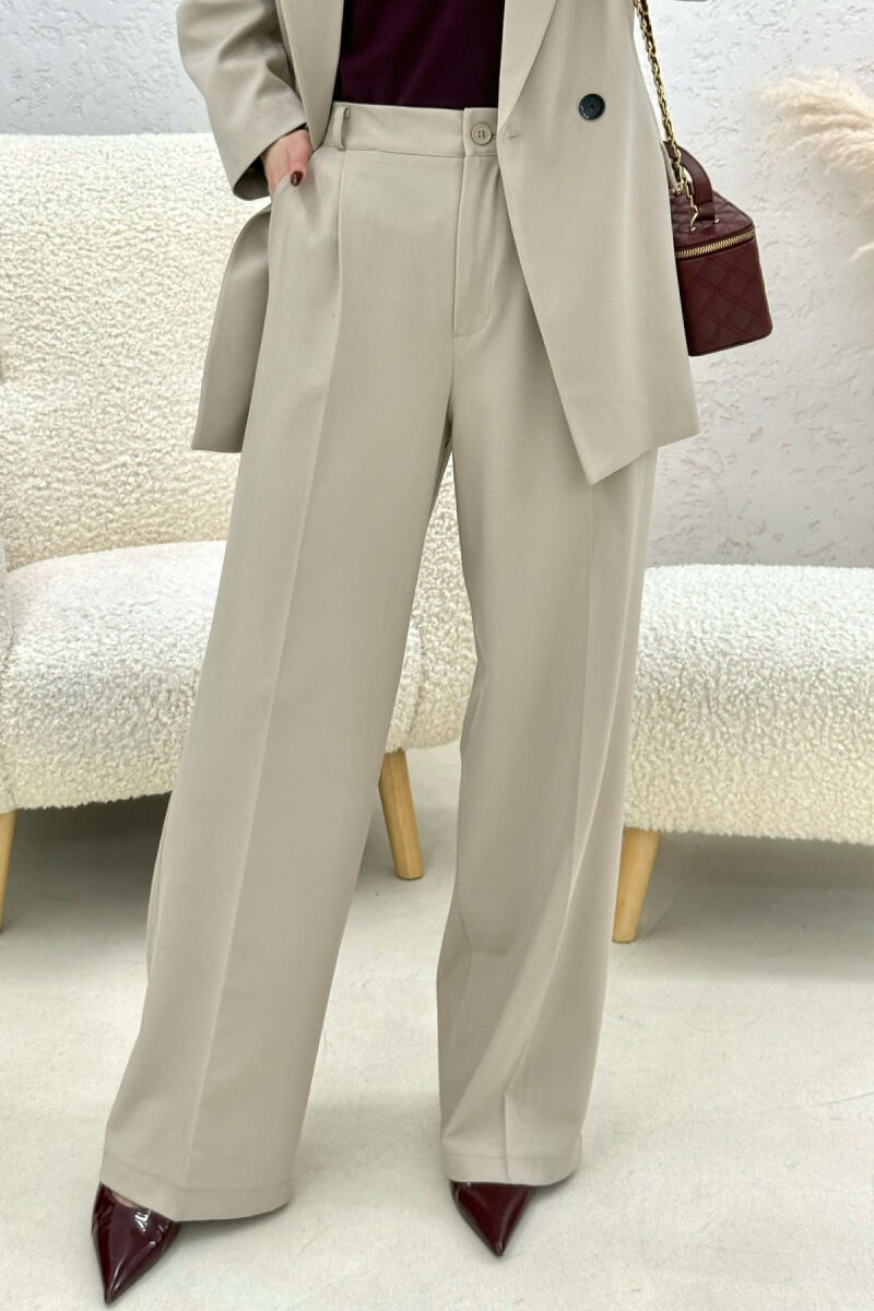 TWO BUTTONS JACKET+TROUSERS CLASSIC WOMEN SET LIGHT BEIGE/BZHZB - 4