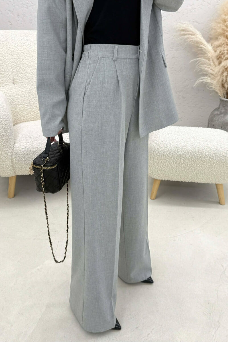 TWO BUTTONS JACKET+TROUSERS CLASSIC WOMEN SET LIGHT GREY/GZ - 6