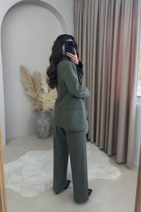 TWO BUTTONS JACKET+TROUSERS CLASSIC WOMEN SET OLIVE/ULLI - 4