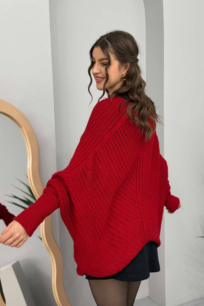 TWO BUTTONS KNITTED WOMEN CARDIGAN RED/E KUQE - 4