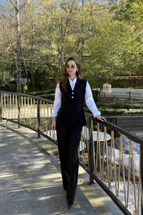 JELEK NJË NGJYRËSH ME DY BUTONA PËR FEMRA NË NGJYRË TË ZEZË - KLAUDIO FASHION