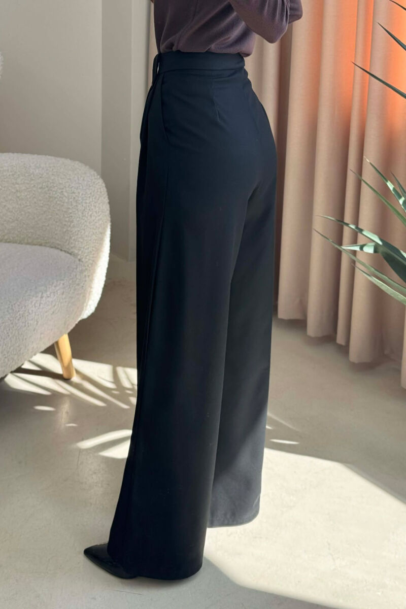 TWO BUTTONS SIMPLE WOMEN TROUSERS BLACK/ E ZEZE - 3