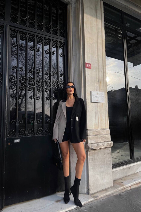 TWO COLOR CLASSIC WOMEN JACKET BLACK-GREY/ZEGR - 6