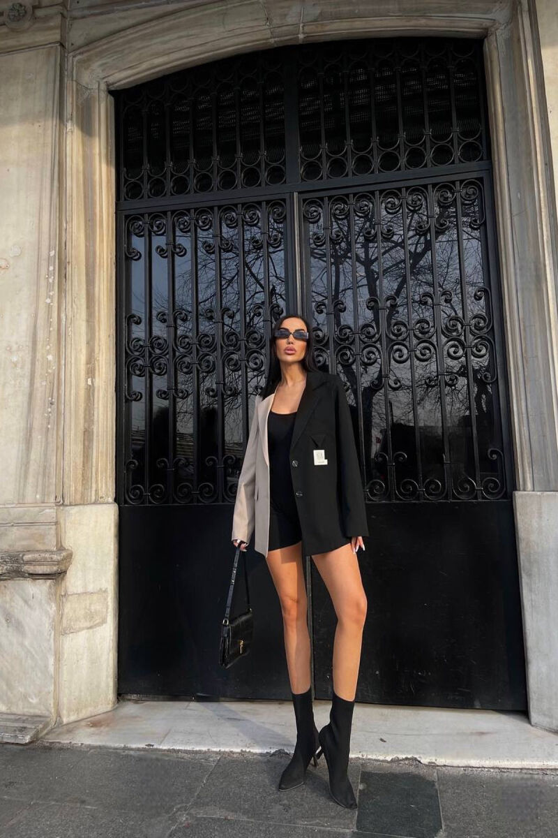 TWO COLOR CLASSIC WOMEN JACKET BLACK-GREY/ZEGR - 7