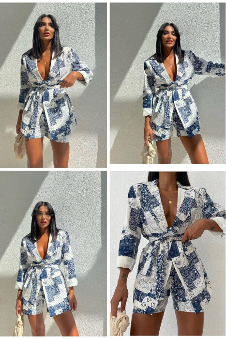 TWO COLOR FLOWERS WOMAN SET BLUE/BLU 