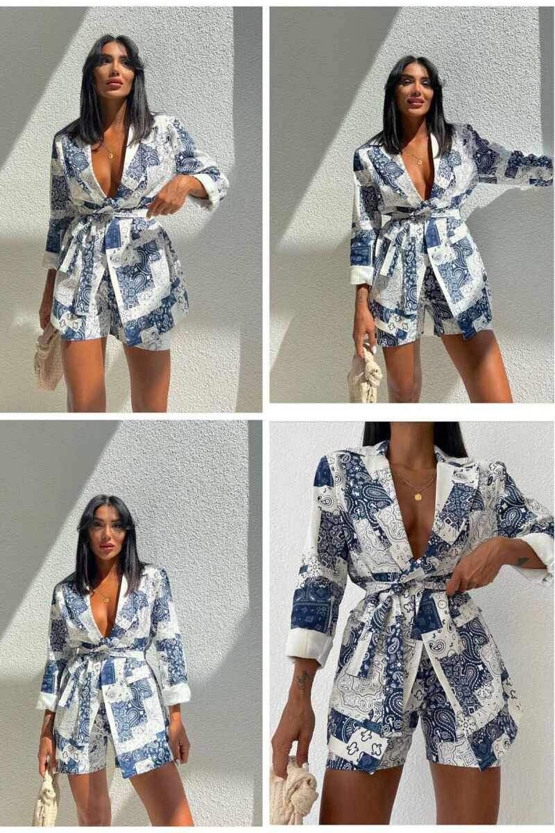 TWO COLOR FLOWERS WOMAN SET BLUE/BLU - 1